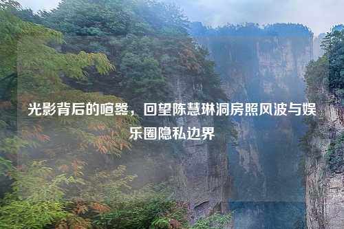 光影背后的喧嚣，回望陈慧琳洞房照风波与娱乐圈隐私边界