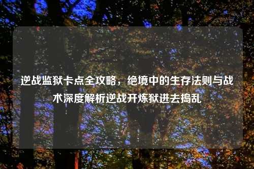 逆战监狱卡点全攻略，绝境中的生存法则与战术深度解析逆战开炼狱进去捣乱
