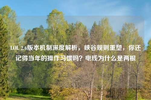 LOL 2.6版本机制深度解析，峡谷规则重塑，你还记得当年的操作习惯吗？电线为什么是两根
