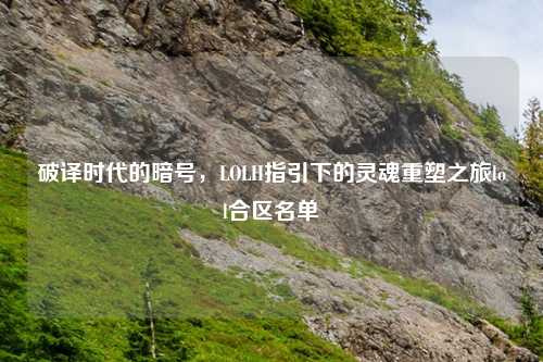 破译时代的暗号，LOLH指引下的灵魂重塑之旅lol合区名单