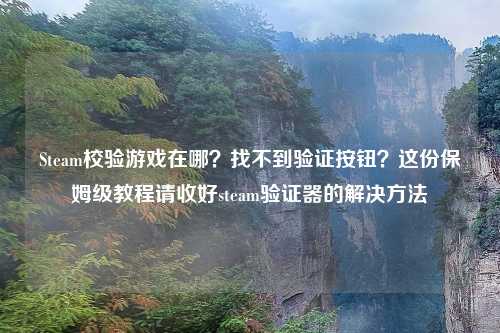 Steam校验游戏在哪？找不到验证按钮？这份保姆级教程请收好steam验证器的解决     