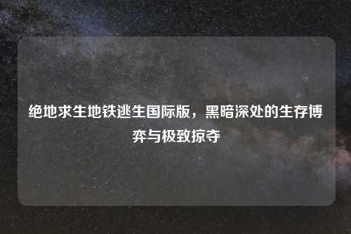 绝地求生地铁逃生国际版，黑暗深处的生存博弈与极致掠夺