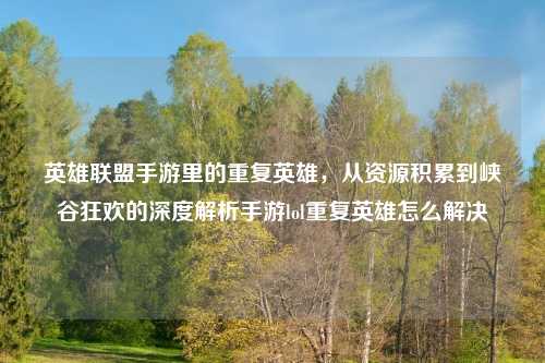 英雄联盟手游里的重复英雄，从资源积累到峡谷狂欢的深度解析手游lol重复英雄怎么解决