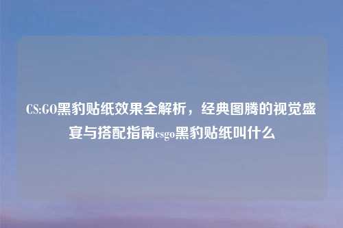 CS:GO黑豹贴纸效果全解析，经典图腾的视觉盛宴与搭配指南csgo黑豹贴纸叫什么