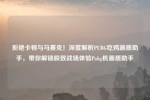 拒绝卡顿与马赛克！深度解析PUBG吃鸡画质助手，带你解锁极致战场体验Pubg机画质助手