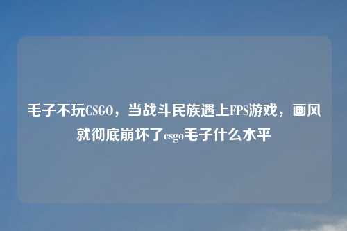 毛子不玩CSGO，当战斗民族遇上FPS游戏，画风就彻底崩坏了csgo毛子什么水平