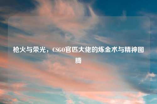 枪火与荣光，CSGO官匹大佬的炼金术与精神图腾