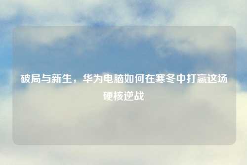 破局与新生，华为电脑如何在寒冬中打赢这场硬核逆战