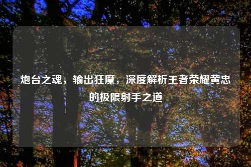 炮台之魂，输出狂魔，深度解析王者荣耀黄忠的极限射手之道