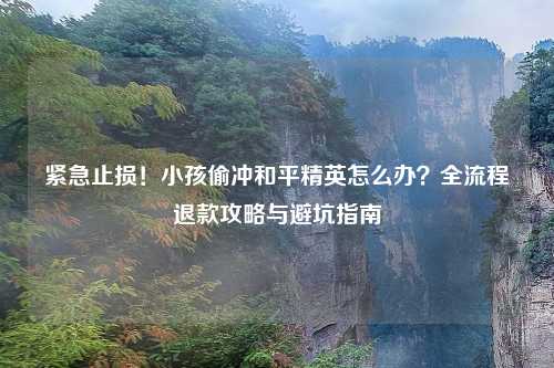 紧急止损！小孩偷冲和平精英怎么办？全流程退款攻略与避坑指南