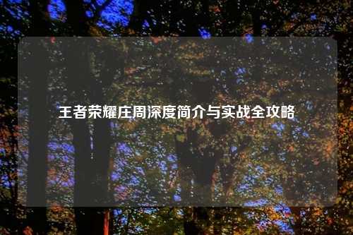 王者荣耀庄周深度简介与实战全攻略