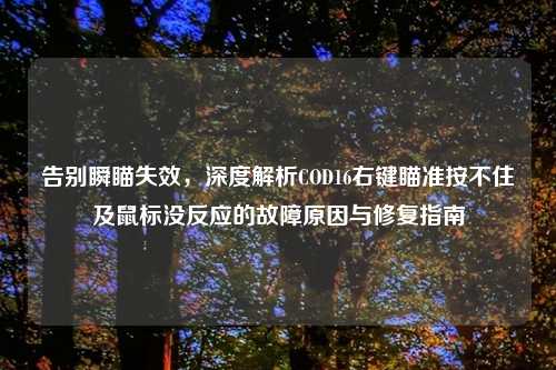 告别瞬瞄失效，深度解析COD16右键瞄准按不住及鼠标没反应的故障原因与修复指南