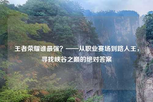 王者荣耀谁最强？——从职业赛场到路人王，寻找峡谷之巅的绝对答案
