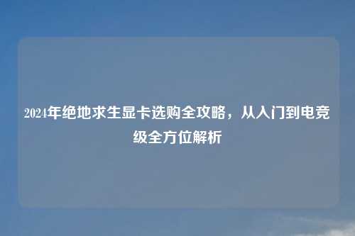 2024年绝地求生显卡选购全攻略，从入门到电竞级全方位解析