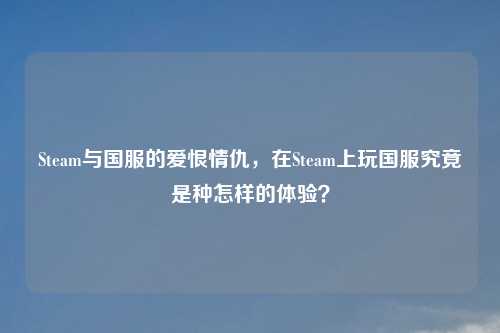 Steam与国服的爱恨情仇，在Steam上玩国服究竟是种怎样的体验？