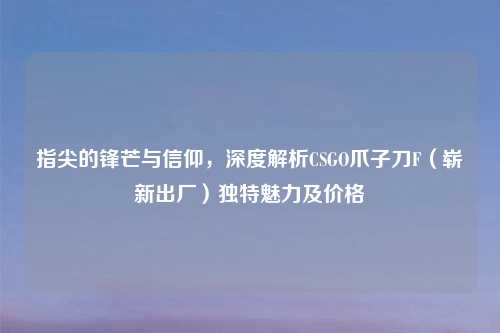 指尖的锋芒与信仰，深度解析CSGO爪子刀F（崭新出厂）独特魅力及价格