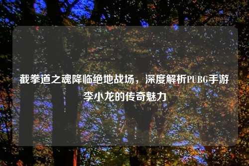 截拳道之魂降临绝地战场，深度解析PUBG手游李小龙的传奇魅力