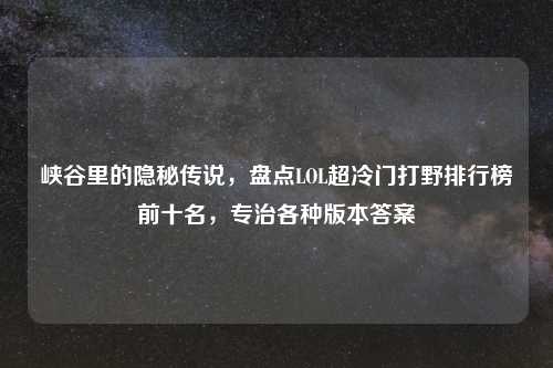 峡谷里的隐秘传说，盘点LOL超冷门打野排行榜前十名，专治各种版本答案