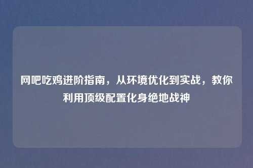网吧吃鸡进阶指南，从环境优化到实战，教你利用顶级配置化身绝地战神