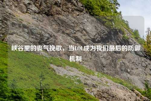 峡谷里的丧气挽歌，当LOL成为我们最后的防御机制