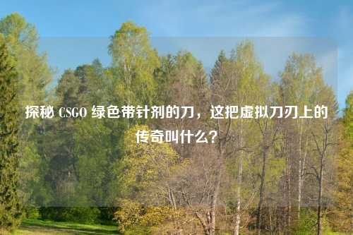 探秘 CSGO 绿色带针剂的刀，这把虚拟刀刃上的传奇叫什么？