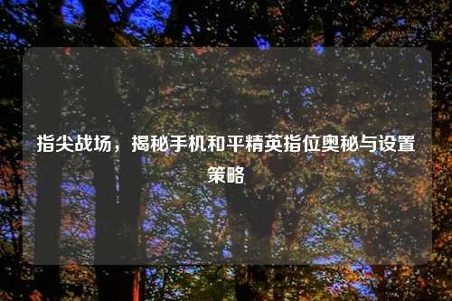 指尖战场，揭秘手机和平精英指位奥秘与设置策略