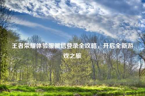 王者荣耀体验服微信登录全攻略，开启全新游戏之旅