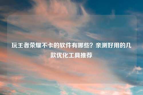 玩王者荣耀不卡的软件有哪些？亲测好用的几款优化工具推荐