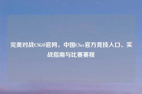 完美对战CSGO官网，中国CSer官方竞技入口、实战指南与比赛赛程
