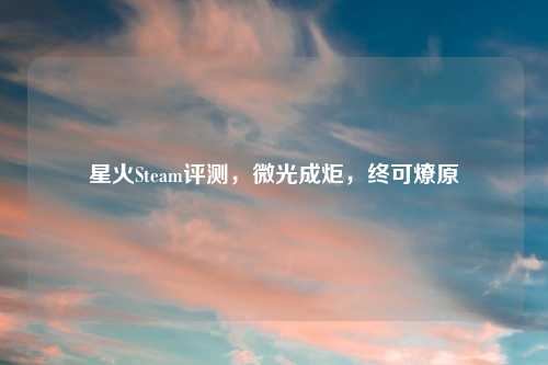 星火Steam评测，微光成炬，终可燎原