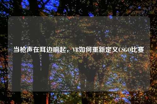 当枪声在耳边响起，VR如何重新定义CSGO比赛