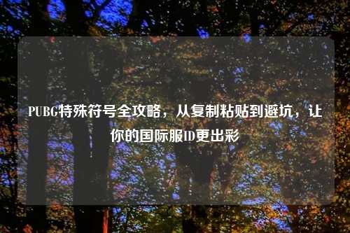 PUBG特殊符号全攻略,从复制粘贴到避坑,让你的国际服ID更出彩