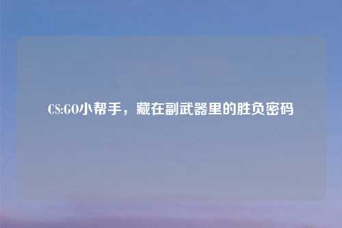 CS:GO小帮手，藏在副武器里的胜负密码