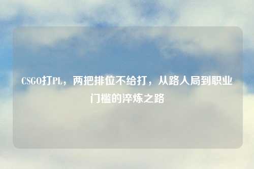 CSGO打PL，两把排位不给打，从路人局到职业门槛的淬炼之路