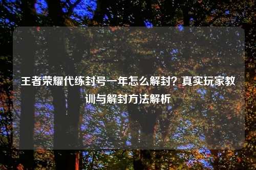 王者荣耀代练封号一年怎么解封？真实玩家教训与解封     解析