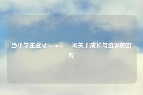 当小学生登录Steam，一场关于成长与边界的游戏